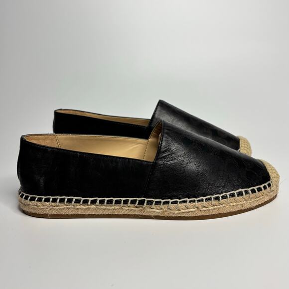 Coach Carley Leather Slip On Espadrille Loafers in Black - Picture 4 of 9